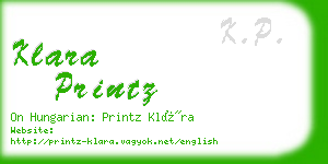 klara printz business card